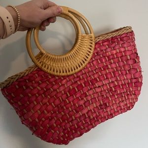 Worn once Free People wicker bag